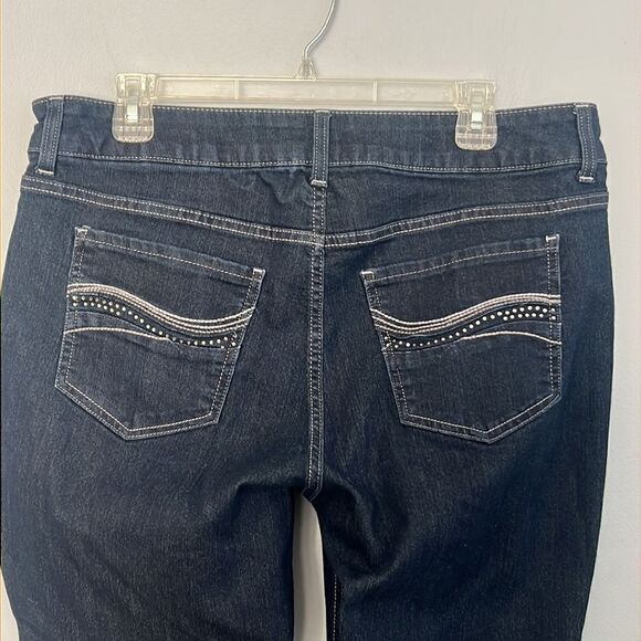 Riders by Lee mid rise boot cut dark wash Jeans Women’s 16 Long - Picture 7 of 13